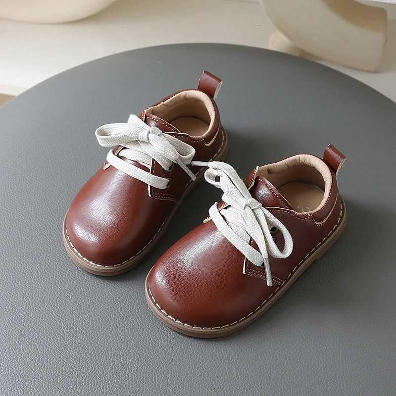 ChildrenCasual Leather Shoes Fashion Toddler Gilrs Boys Laceup School Shoes Autumn Spring 3 4 5 6Y Fashion Mary Jane ShoesT251101