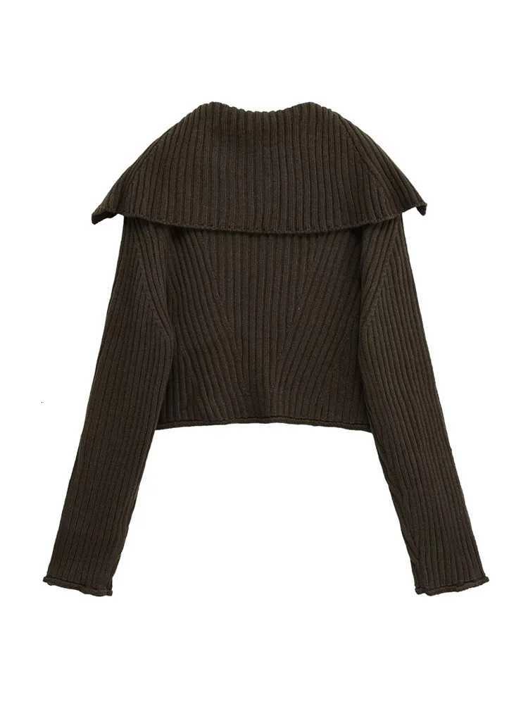 Womens Chic Cropped Knit Cardigan Sweater Long Sleeve Front Button Female Outerwear Trendy TopsT251101
