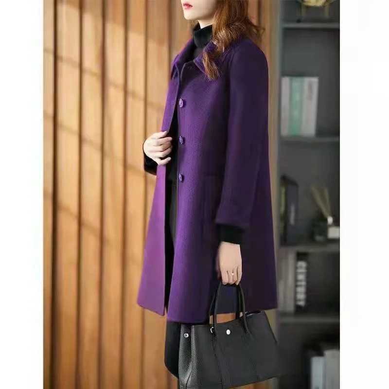 New Korean Midlength Woolen Jacket for Women Loose Versatile Ins Fashion CoatT251101