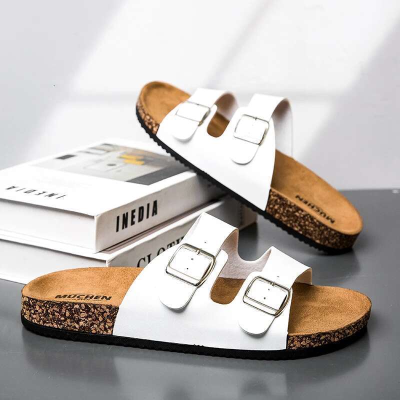 Fashion Classic Unisex Slippers Comfortable Summer Cork Shoes For Men Outdoor Sandals Microfiber Plus Size 36-45