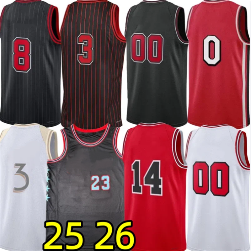 25 26 Basketball Jerseys Josh Giddey Matas Buzelis Coby White Ayo Dosunmu Nikola Vucevic Patrick Williams Tre Jones Isaac Okoro Derrickk Rose Custom C