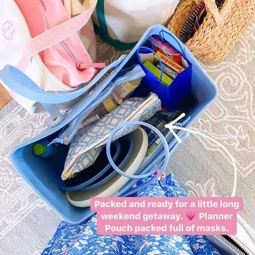 L/XL Croc Rubber EVA Waterproof Storage Basket Extra Large Women Shopping Shoulder Handbag Beach Jelly Sac Tote Bag