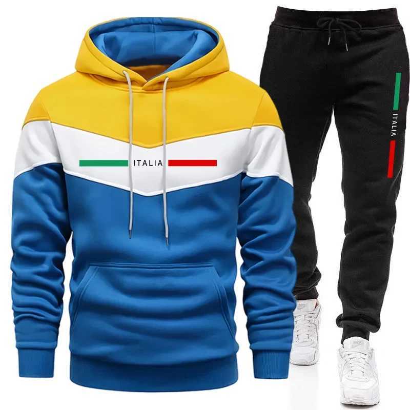 Autumn Winter Men Sporty Jogger Set Hoodies Sweatshirt Casual Urban Fashion Tracksuit Hooded Sweatpants Italy Printed OutfitsT251101