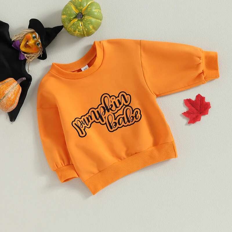 Ddmyshoesvip Children S Hooded Sweatshirt Printed Long Sleeve Pullover With Halloween Theme For Boys And Girls Crew Neck Letter Design