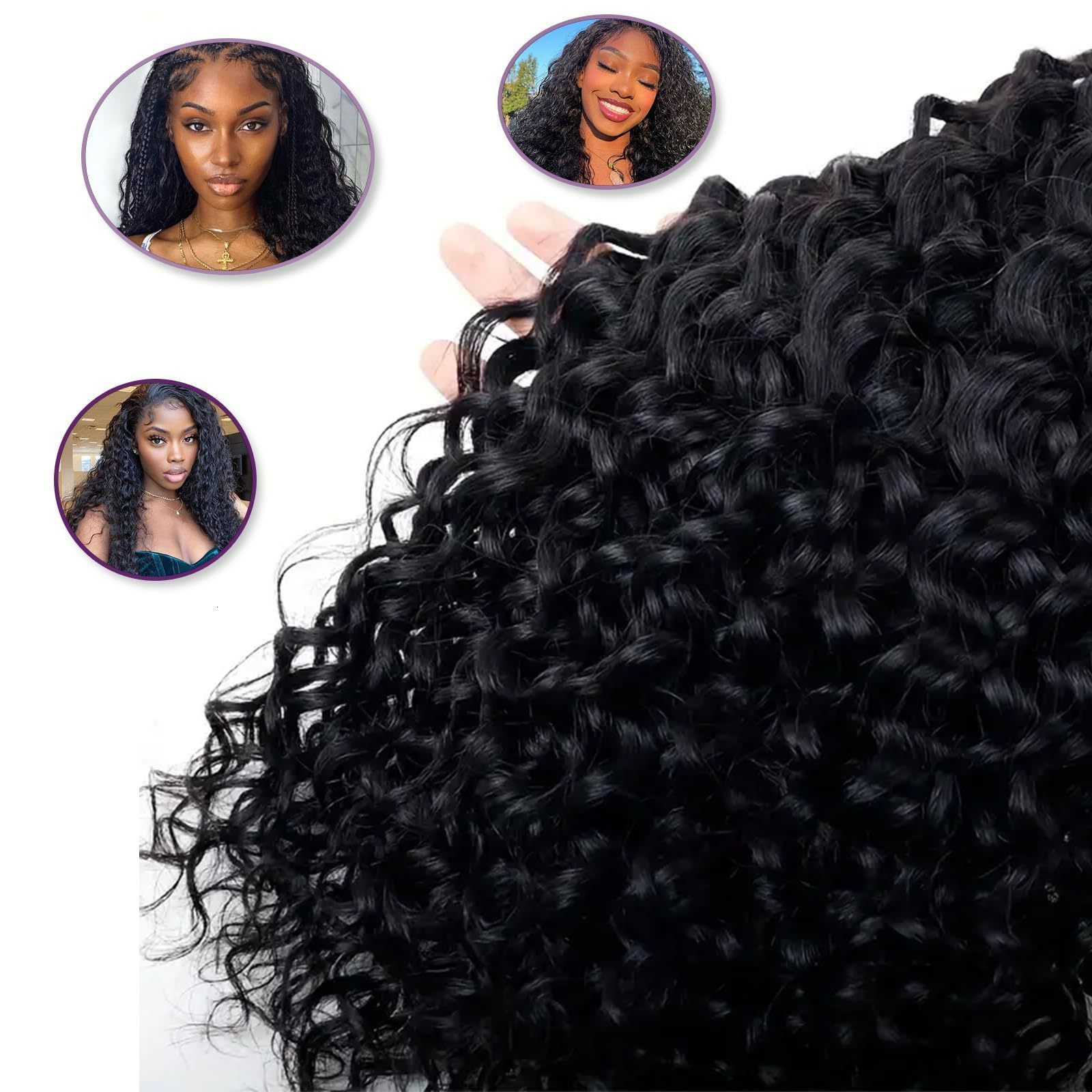 Deep Wave Bulk Human Hair for Braiding No Weft Human Braiding Hair For Boho Braids Brazilian Human Hair Extensions 33# 250107