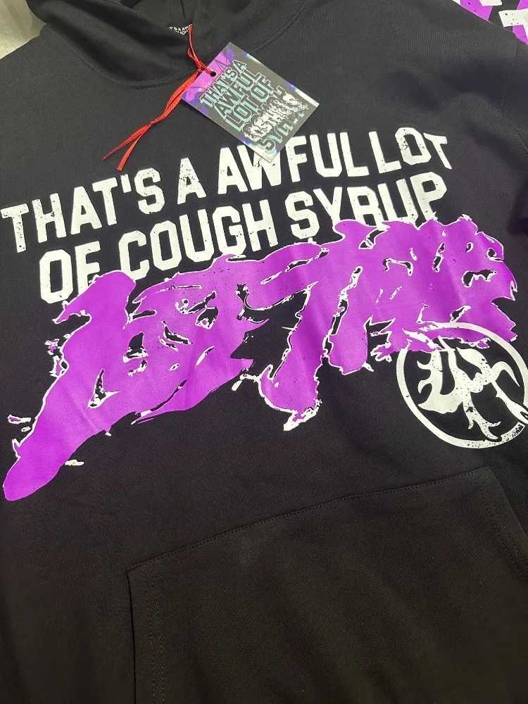Thats A Awful Lot of Cough Syrup Print Hoodie Comfortable Cotton Unisex Pullover Fashionable Design for Winter Casual Wear L251031