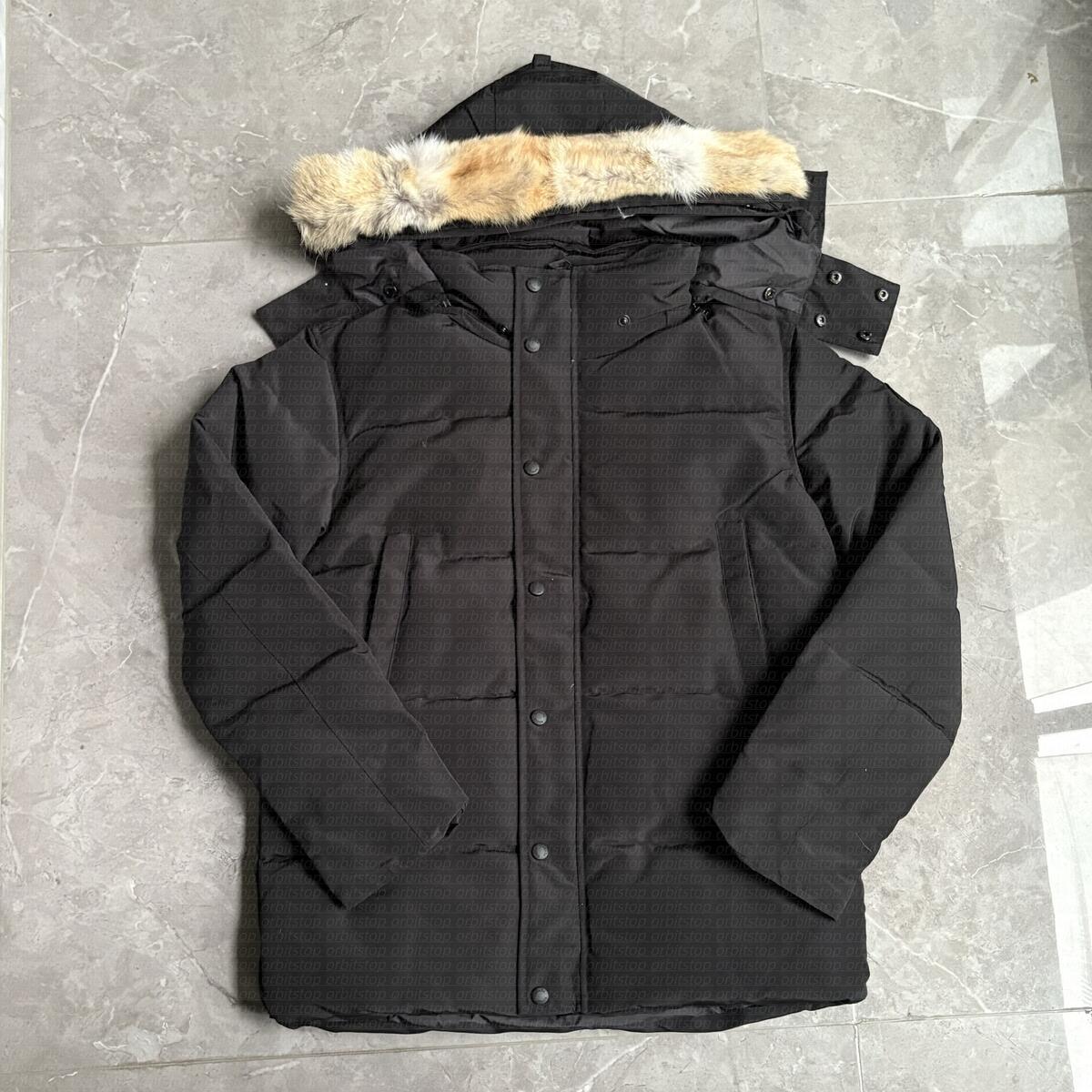 Canada Down Jacket Coats luxury down Parka Homme Warm Outerwear Wolf Fur Hooded Fourrure Manteau Jacket Coat Hiver Doudoune Label designer jacket size XS-3XL