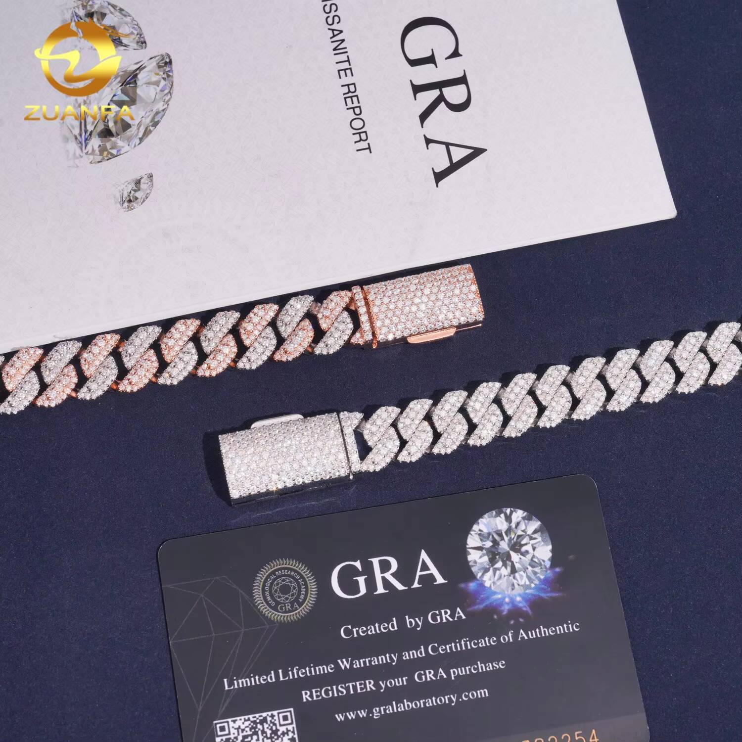 Hot Selling Rise Moissanite Design13mm 925 Sterling Silver Hip Hop Iced Out Pass Diamond Test Moissanite Cuban Link Bracelet