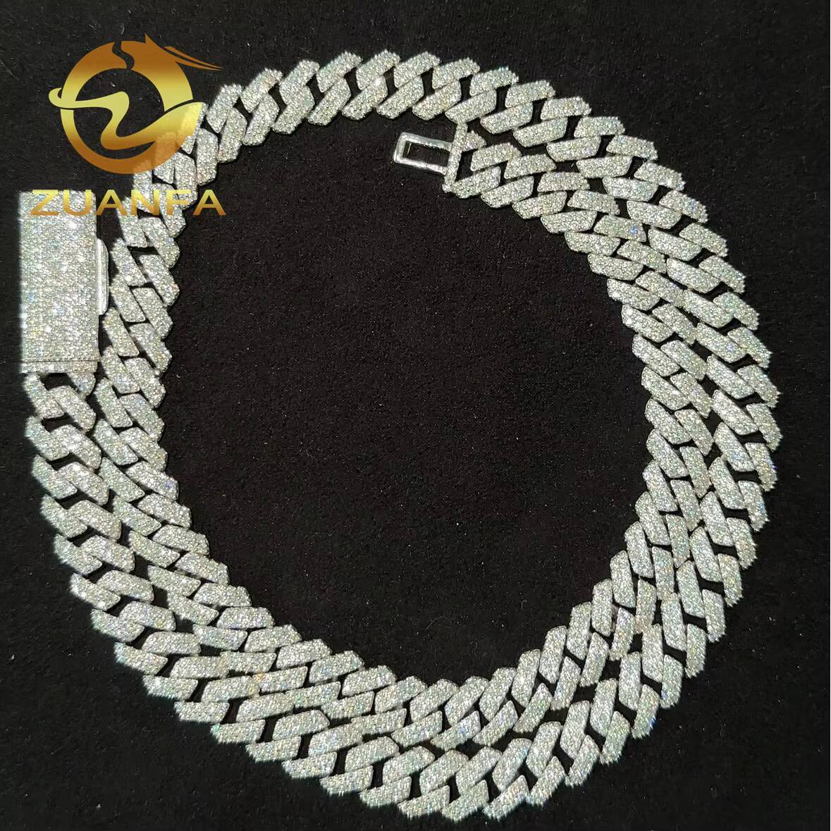 Fast Shipping 10mm Cuban Link Moissanite Chain Hip Hop Jewelry with Jesus Head Pendant Cuban Link 925 Silver Iced Out Cuban Set