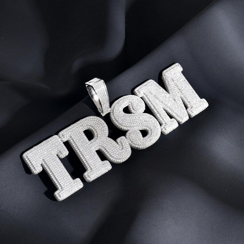 Custom pendant Hip Hop Moissante Luxury Jewelry Women Custom Iced out Name letter Pendant Necklace 925 Sier Cuban Chain Necklace