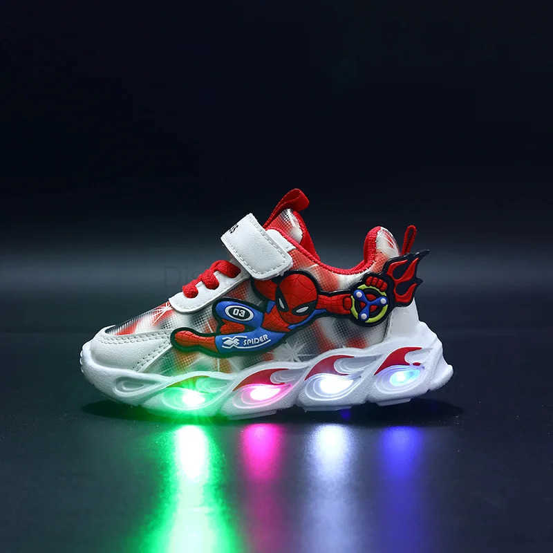 Disney New kids cartoon SpiderMan light cute Casual shoes soft sports shoes for gift EU size 2130 H251101