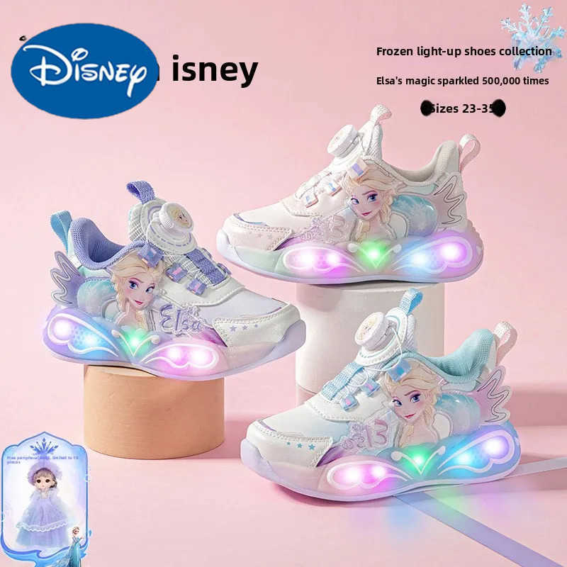 Disney Elsa Princess Light Up Sneakers for Autumn and Winter H251101