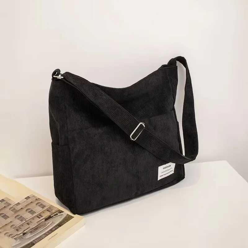 JIOMAY White Corduroy Shoulder Bag for Women 2025 Adjustable Strap Large Capacity Handbag Leisure Shopping Bag Crossbody BagW251101