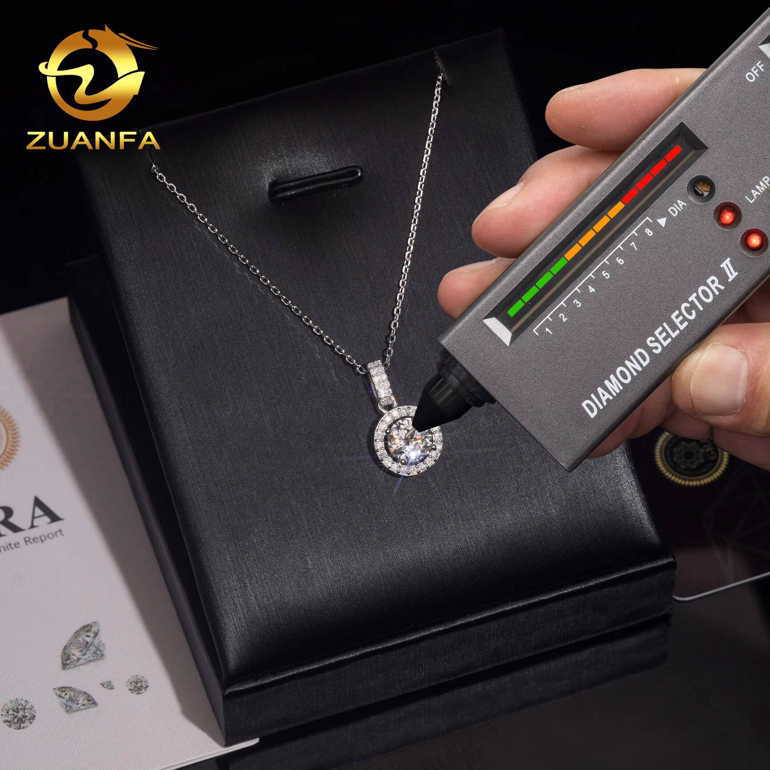 Local Stock Fast Shipping 925 Sterling Silver 1ct Moissanite Fashion Womens Pendant Necklaces