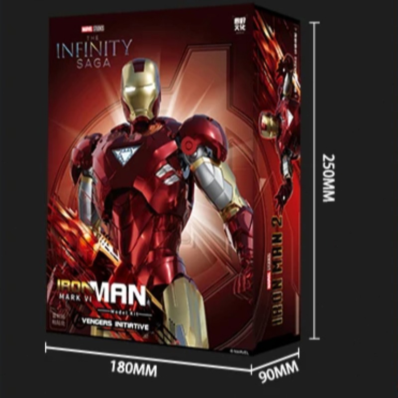 Fondjoy Marvel Avengers Iron Man MK6 1/12 Scale ABS Action Figure, Movable Joints Collectible Model Kit for Boys Adult Collectors, Birthday Gifts
