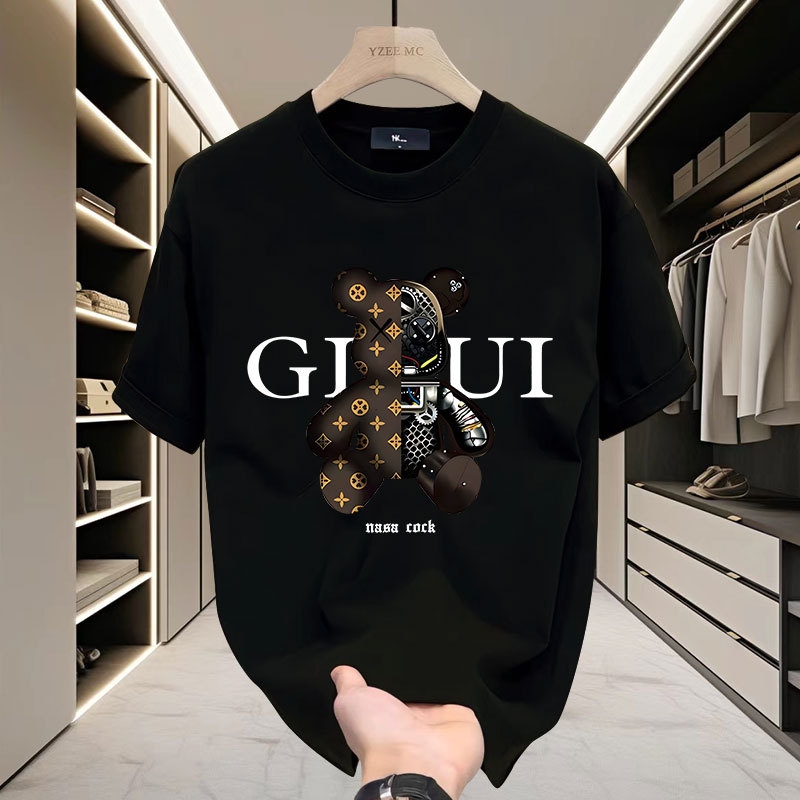 Designer clothing Men's printed T-shirt Short sleeve 2025 new summer casual trend high fashion short sleeve black and white