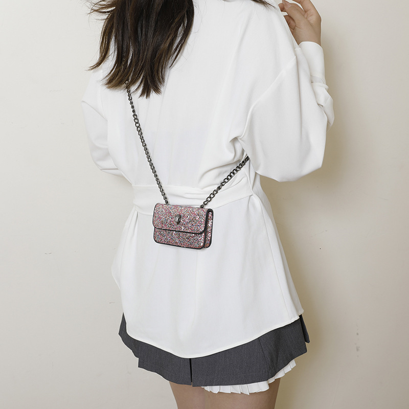 Mini Eagle Head Small Square Bag High Value Luxury Bag Designer Bag Niche Coin Purse Versatile Crossbody Bag Simple Clutch Bag Sequin Chain Bag