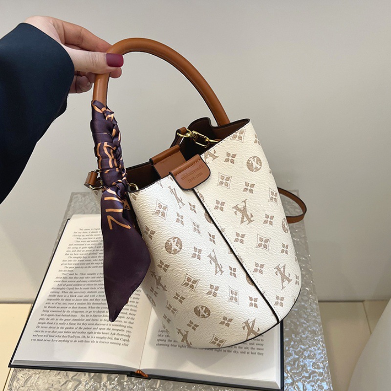 Women's bag New fashion printed bucket bag with all-in-one shoulder crossbody tote 2025