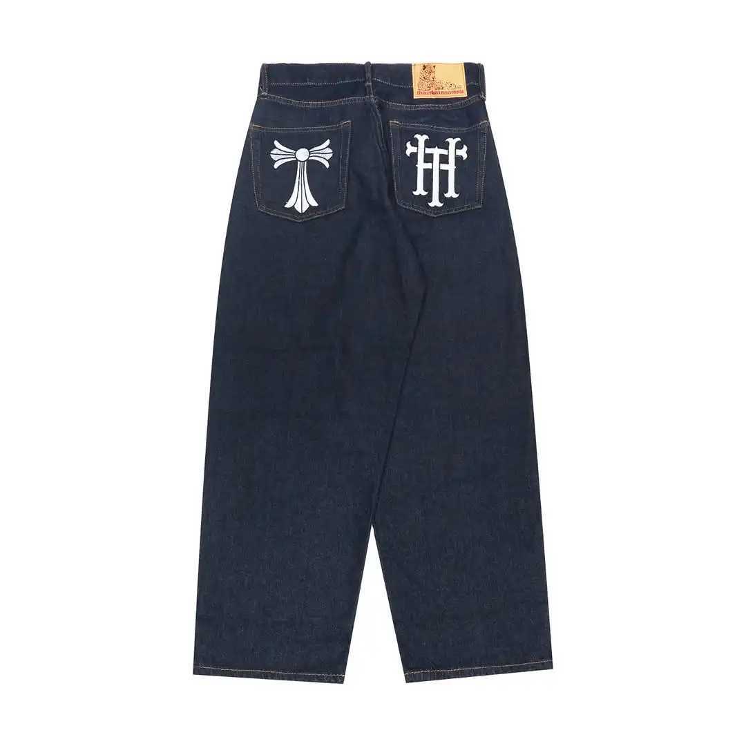 Y2K Classic Jeans Straight Low Waist Pants Embroidery Figure New Fashion Casual Blue Jeans High Street Hip Hop Womens Clothing J251031