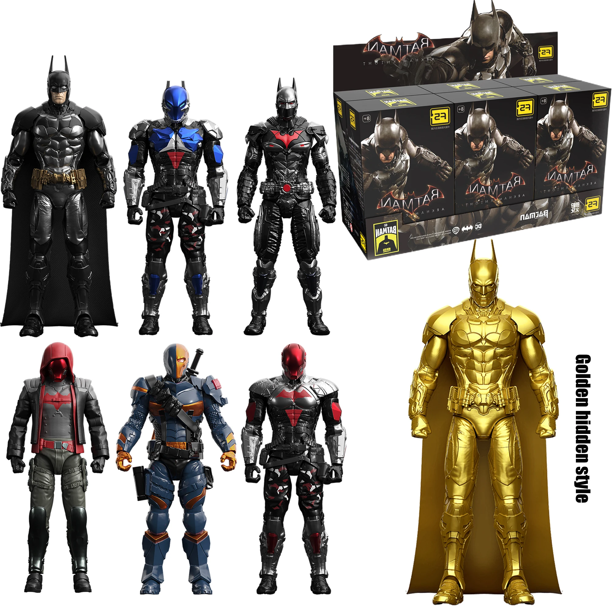 6pcs Blind Box F5 Batman Arkham Knight Assembled Model Blind Box 10cm Game Action Figures Collection Hobby Model Ornaments Boys Toys Gifts