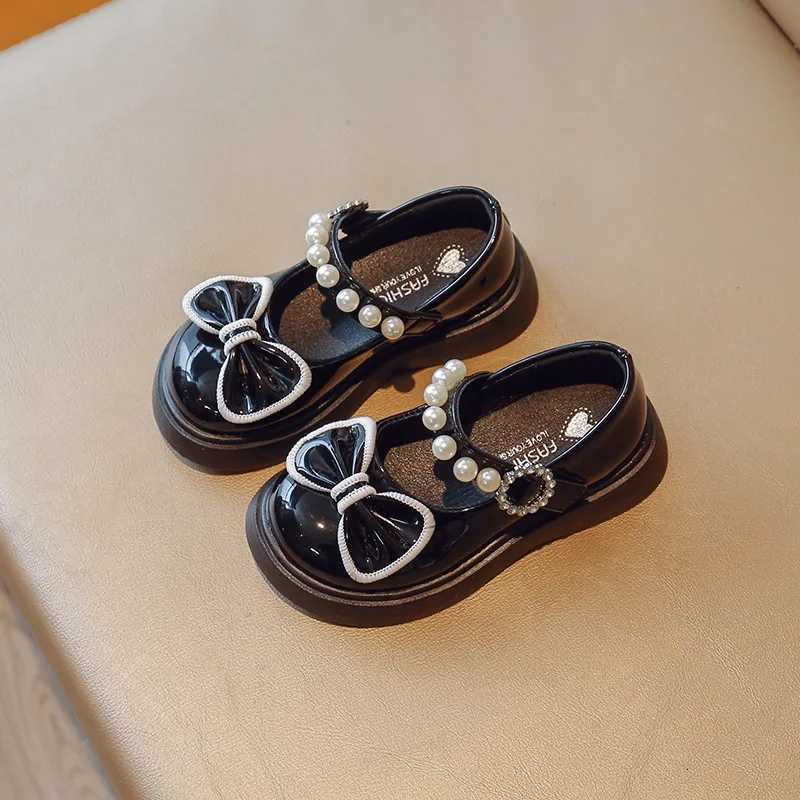 Girls Leather Shoes Black Mary Janes Kids Dance Performance Shoes Nonslip 2024 New Fashion Children Princess Shoes Soft SoleT251101