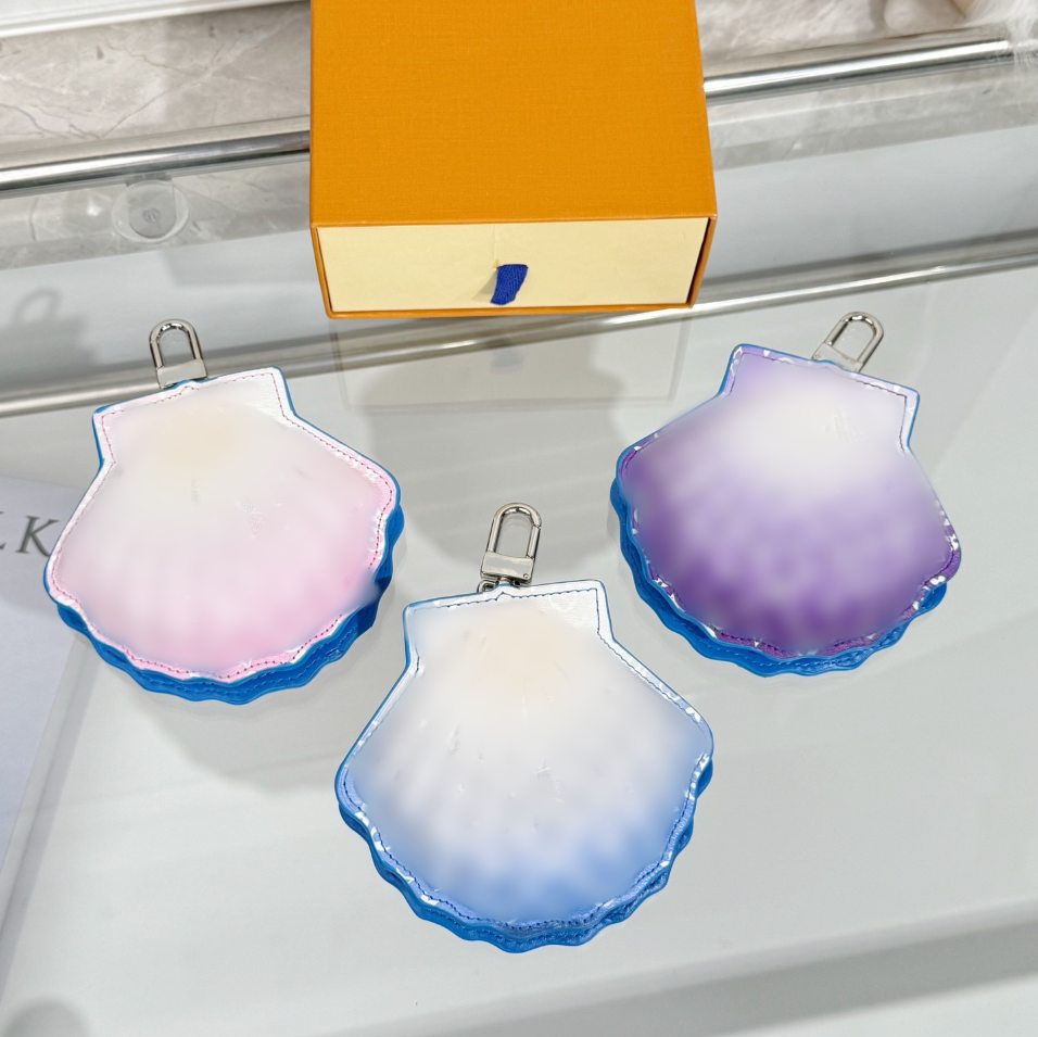 Keychains Lanyards Mini Pearl Shell Bag Charm Luxury Key Wallet Women Letter Pouch Bag Micro Coin Purses Lady Shell Bags Fashion Wallet bags Cute wallets gift
