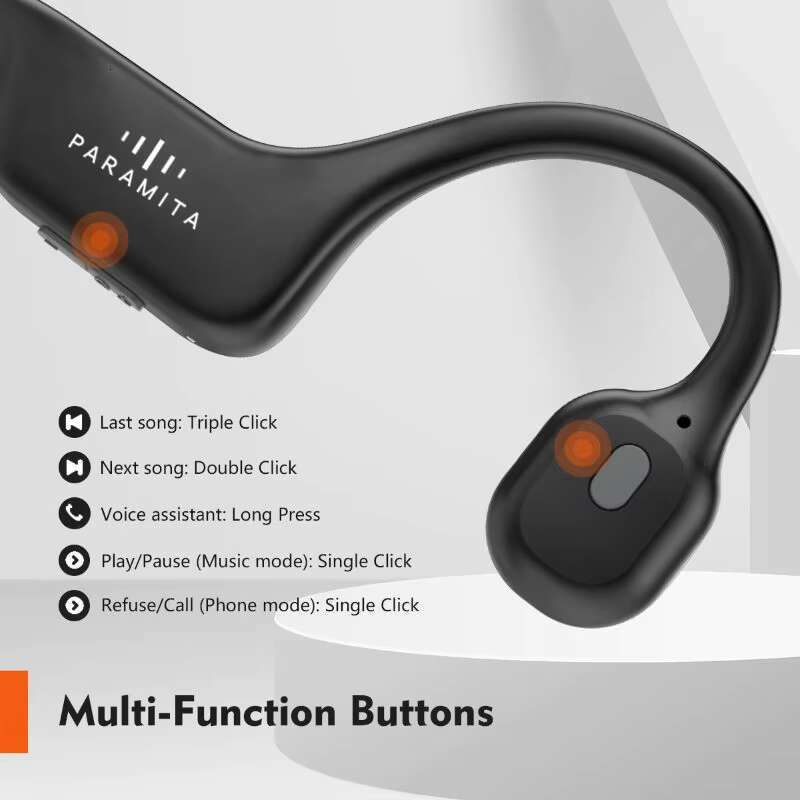 PARAMITA New Upgrades DG08 Open Ear Bone Conducting Headphones Waterproof for Sports Outdoor