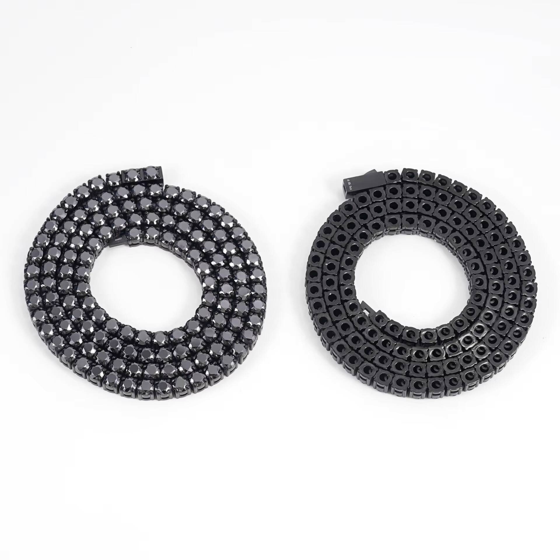 Wholesale Tennis Chain Rhinestone Black Tennis Necklace Gold Plated Necklace Low MOQ Hip Hop Moissanite Jewelry