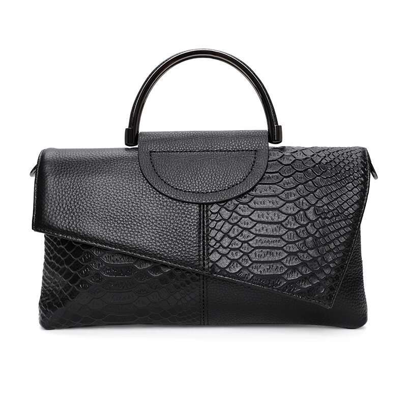 New Women's Snake Pattern Printed Handbag With And Multi Functional Leather Wallet