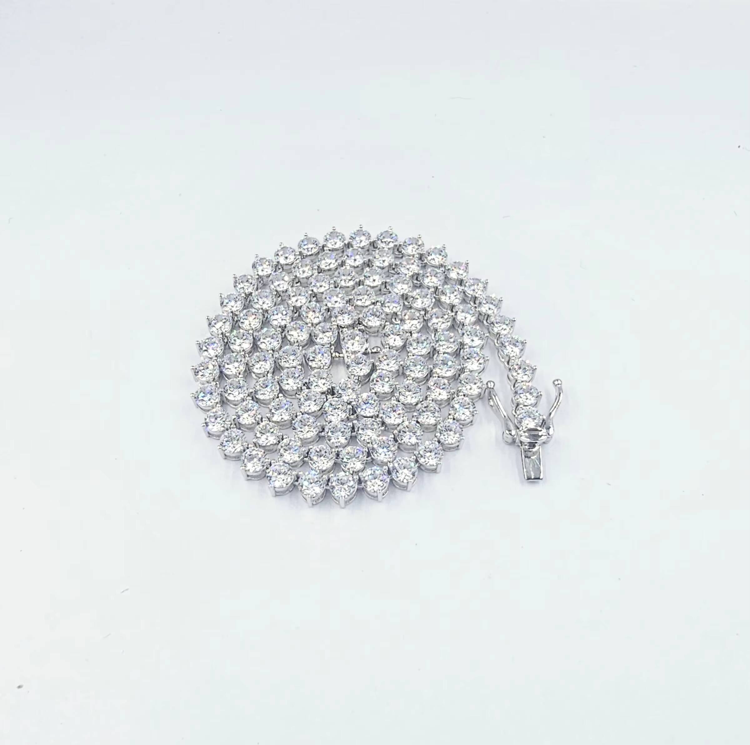 Hot Sale High Quality Tennis Chain 18 Necklace 925 Sterling Silver with Gold Plated Moissanite Diamond and Moissanite for Weddings