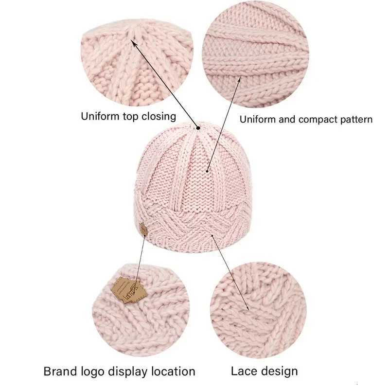 New Winter Hat for Women Knitted Korea Beanie Thick Skullies Hat Autumn Outdoor Warm Streetwear Caps Red Black WhiteXJ251101