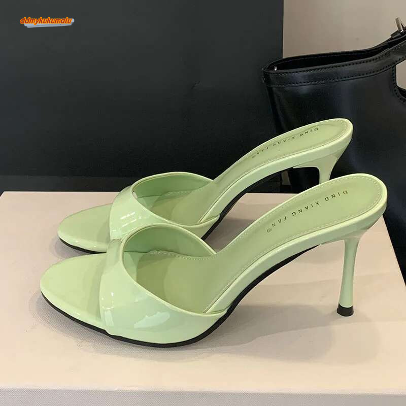 Fashion Round Toe Ladies High Pumps 2025 New Slip On Women Stiletto Heels Shoes Female Slides Footwear ddmykukumalu