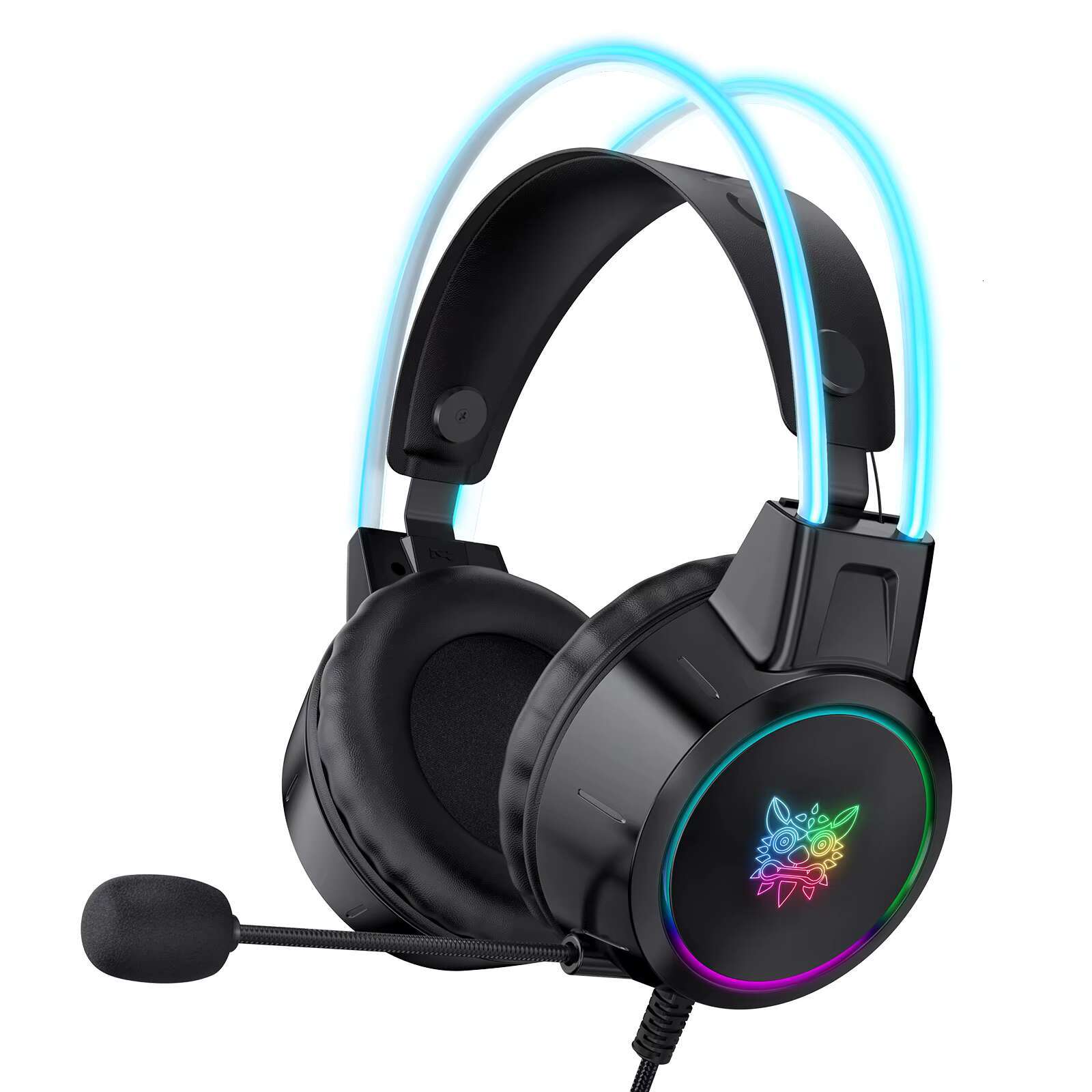 X15 Pro RGB Colorful Luminous Earphones with HD Flexible Microphone 3.5mm Wired Gaming Stereo Headphones for PS5 Mobile Computer