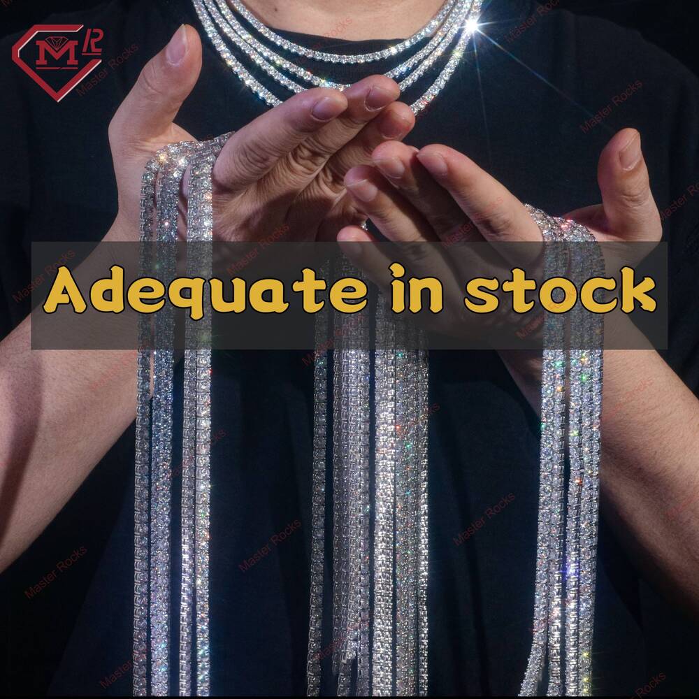 26mm Tennis Chain Necklace Bracelet Moissanite Jewelry S925 Vvs Iced Out Moissanite Tennis Chain