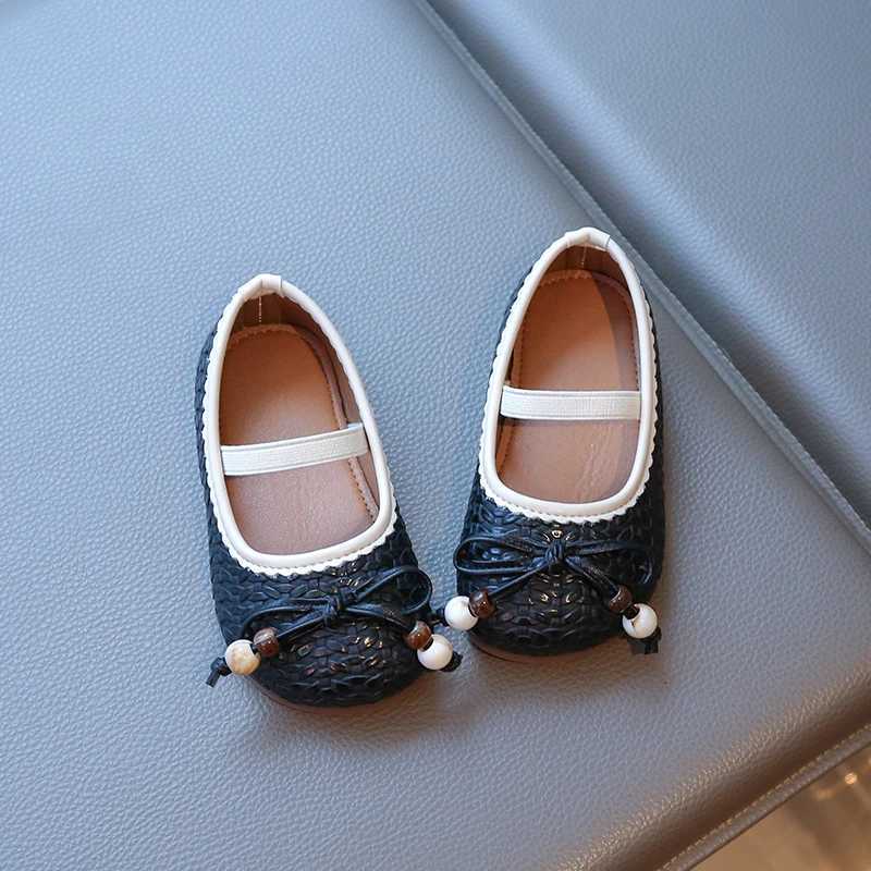 Girls Casual Leather Shoes Weave Sweet Kids Flats with Simple Bows 2025 Autumn New Children Princess Dance Shoes Korean StyleT251101