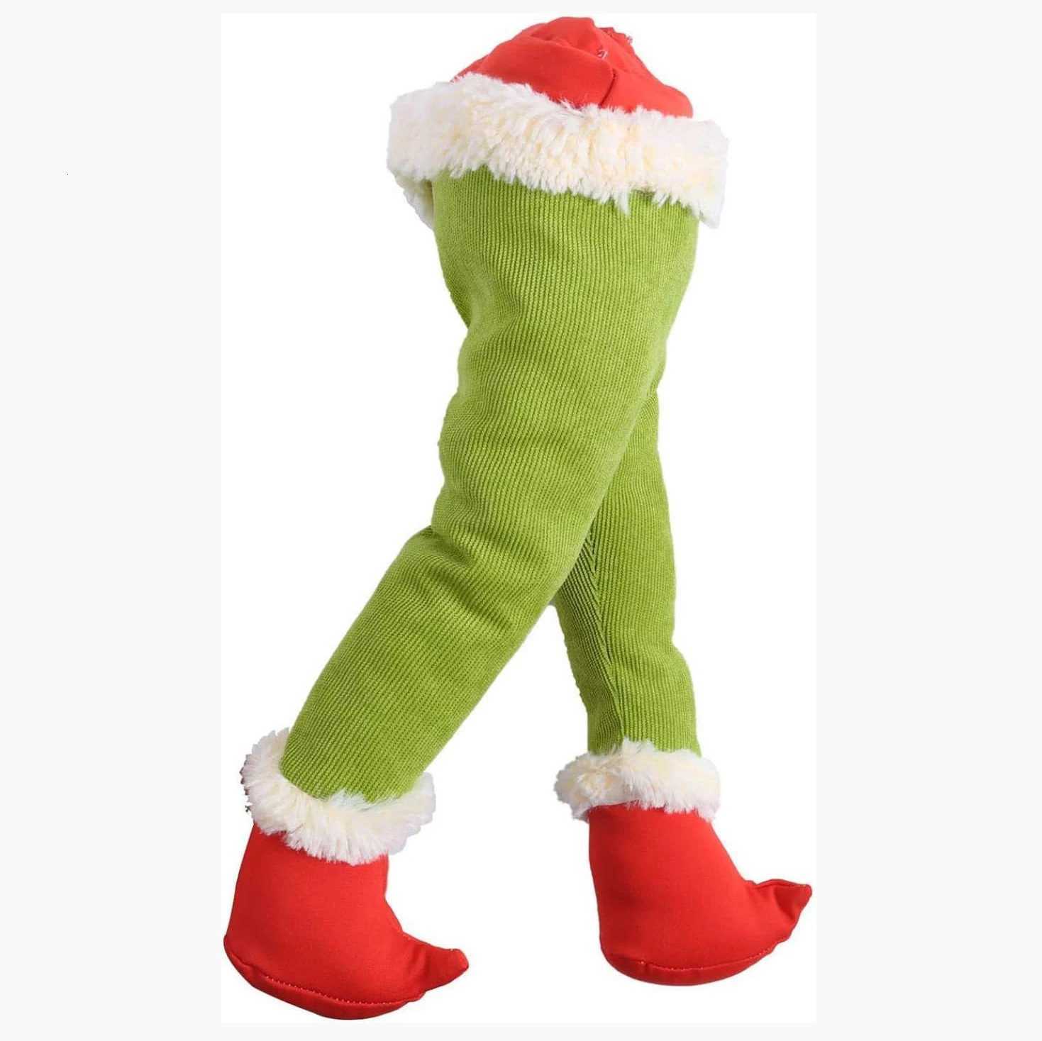Christmas Tree Decorations Green Elf Legs for Xmas Tree Ornaments Stole Stuffed Plush Leg Toys for Xmas Tree Topper DecorXJ251101