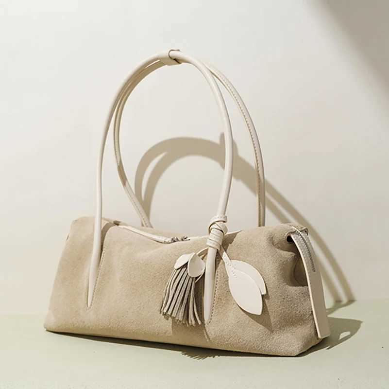 2025 Autumn Winter Suede Leather Bag Minimalist Unique Single Shoulder Bag Slouchy Casual Underarm Tote High Quality HandbagW251101