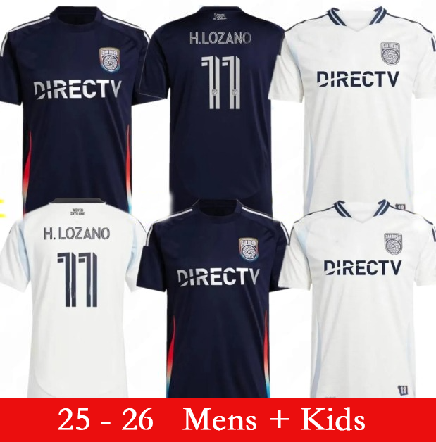 25 26 size S-4XL San Diego FC Soccer Jerseys H.LOZANO Home and away 2024 2025 Fans Player edition men kids Kits Football shirts uniform595