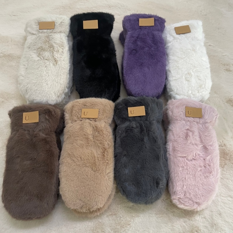 Fluff Scalloped Mitten Women Gloves Designer Fleece Thickened Gloves Winter Warm Gloves Wholesale Gloves Resales Outdoor Gloves