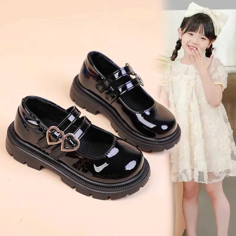 Childrens Leather Shoes 318 Years Old Burgundy Girls Performance Shoes Four Seasons Lightweight Nonslip Kids Single ShoesT251101