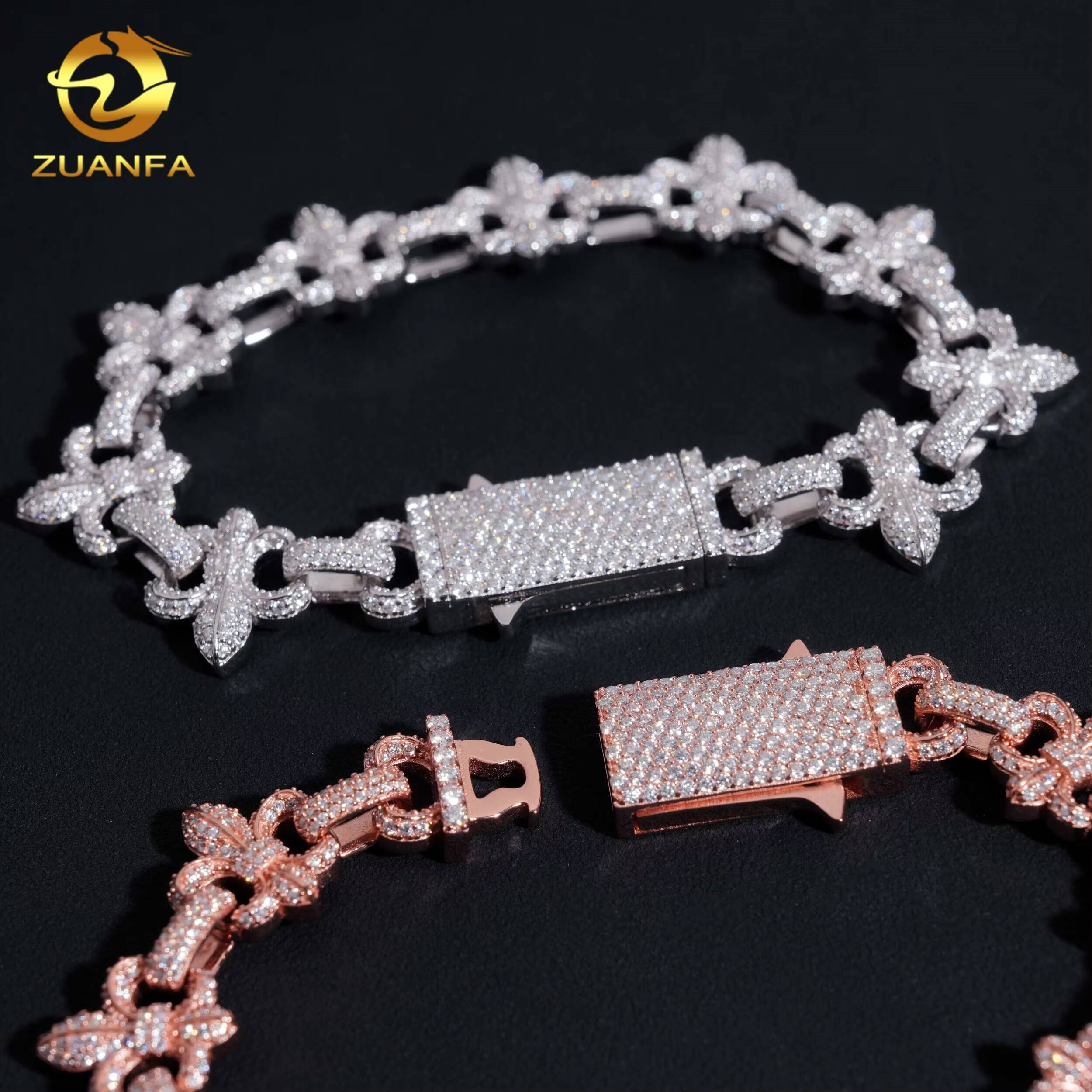 Pass Diamond Tester Hip Hop Jewelry 16mm VVS Moissanite Cuban Bracelet Iced Out 925 Silver Cuban Bracelet Rapper Jewelry