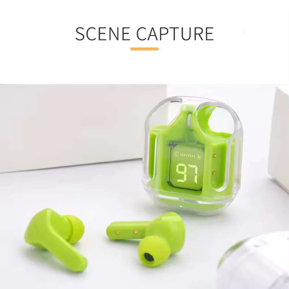 Air 31 TWS Wireless Earbuds BT 5.3 Stereo Sound LED Display Transparent Waterproof Headset Gaming Music for Hearing Aids jl