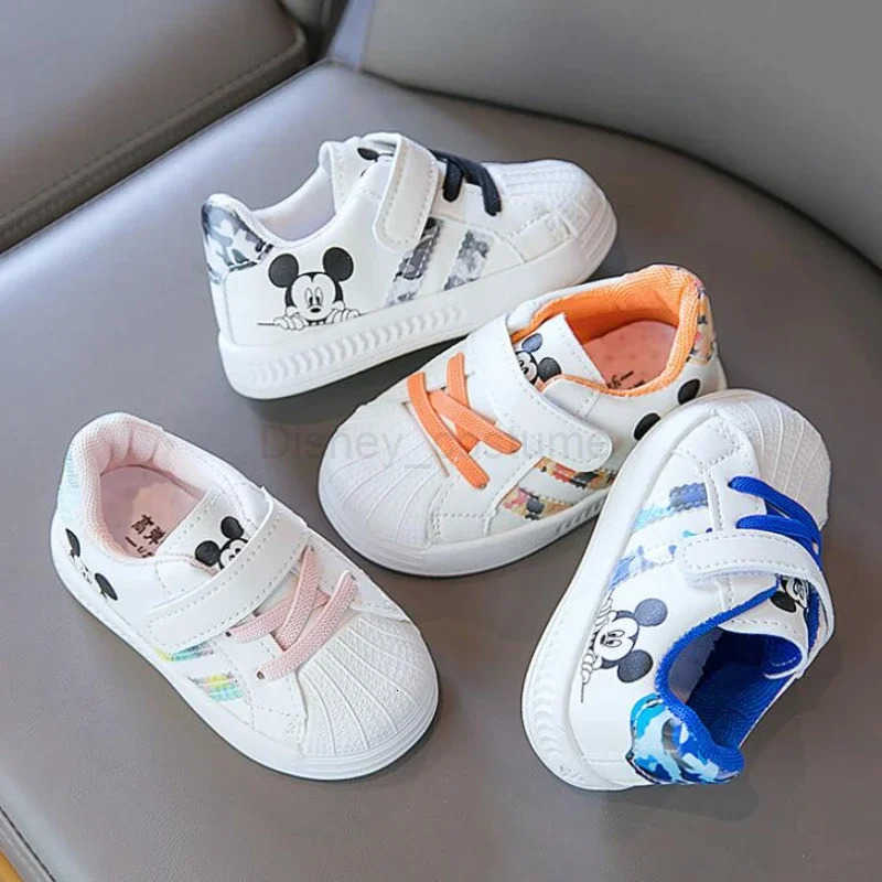 Disney White Casual Shoes For Baby Boy Girl Brand Children Sneaker Mickey Mouse Kids Sports Shoes Toddler Walking Shoes H251101