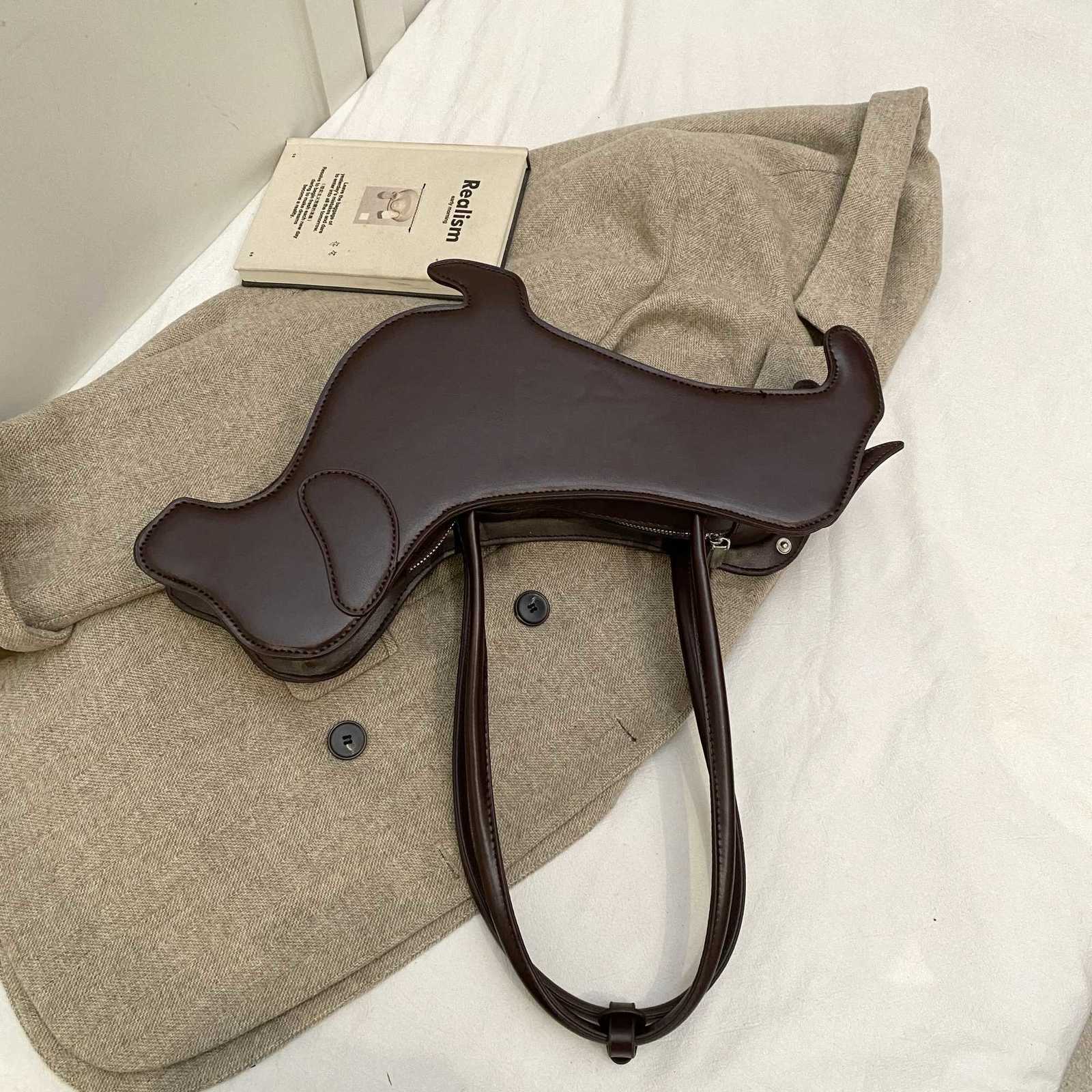 INS threedimensional dachshund shoulder bag pu fabric retro handbag Korean minority design underarm bagW251101