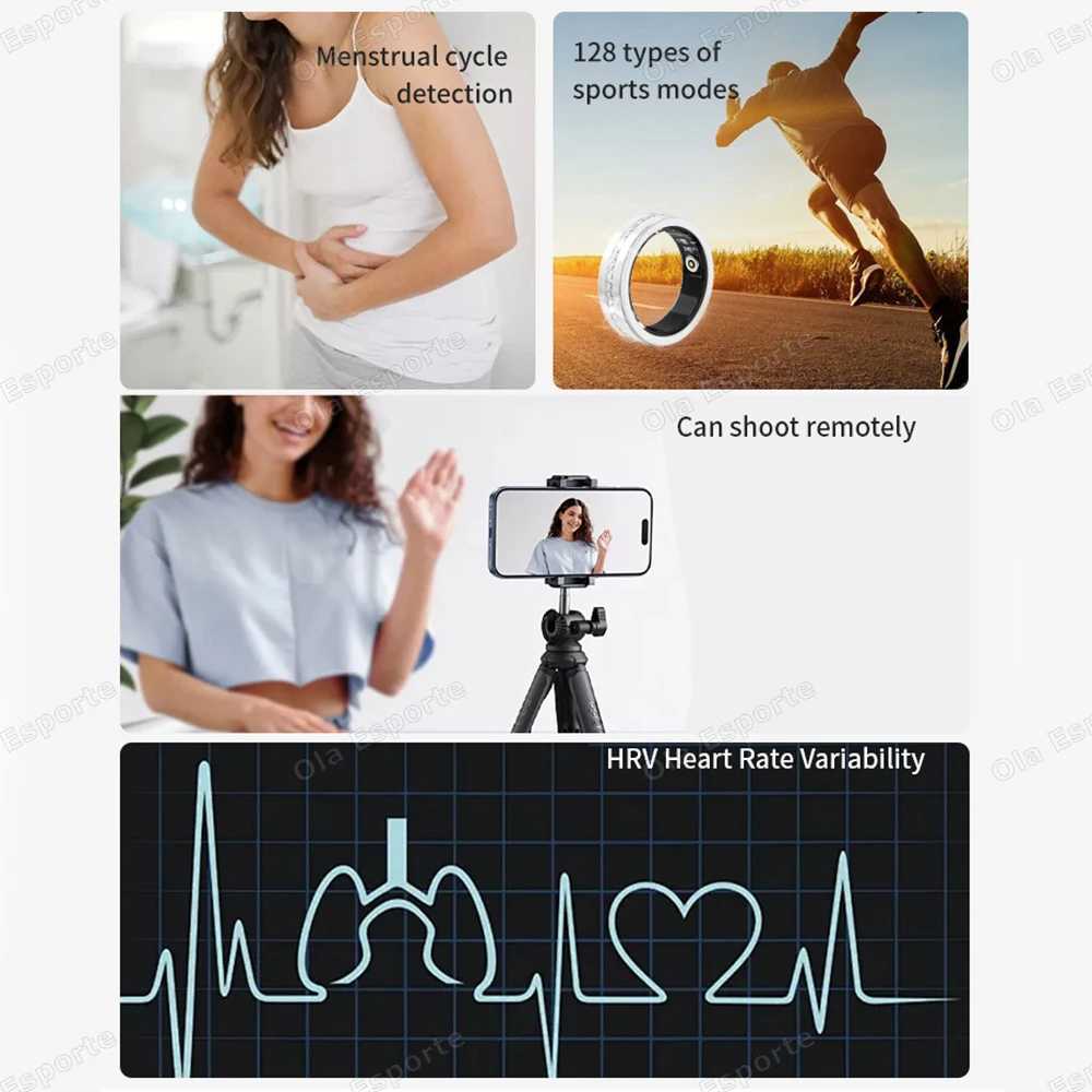 Ola orte Diamond Smart Ring 2025 Wen Health Monitor Ring RateBlood OxygenSleep Monitor Sports Waterproof Smartring Y251014