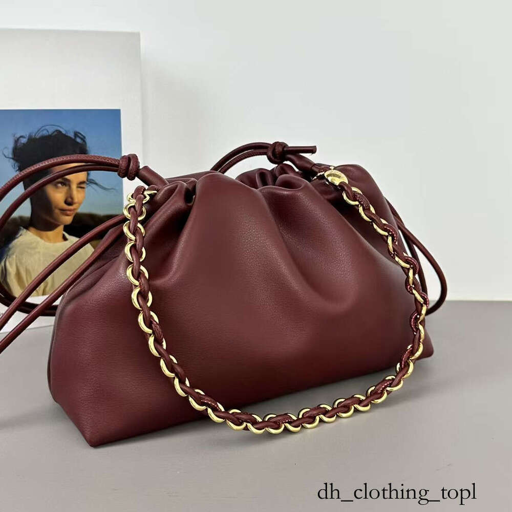 Lowev Bag Designer Handbag Black Leather Drawstring Bags With Gold Tone Chain Straps, Showcasing Ruched Design,High Quality Luxury Lowetank Bag Lowely Bag 929