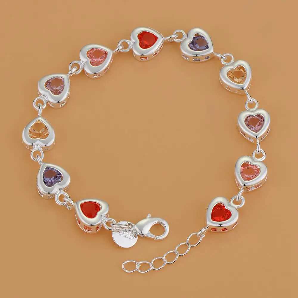 925 sterling silver bracelet heart-shaped high-quality romantic chain mens fashion engagement party wedding jewelry gift Y250329