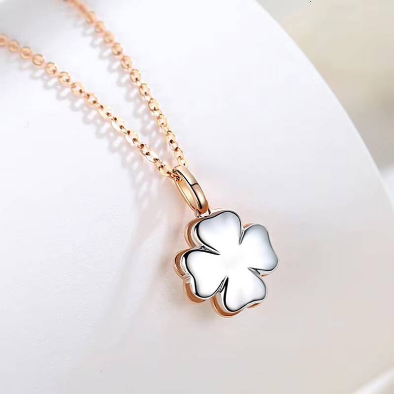 AU750 Jewelry Wholesale Diamond Double Sided Clover Necklace 18K Gold Gift Lover Girlfriends Holiday Necklace