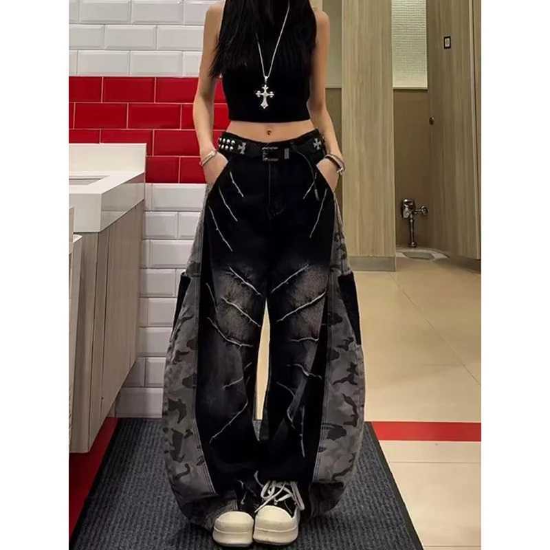Womens Black Jeans Harajuku Y2k 90s Aesthetic Baggy Denim Trousers Korean Straight Jean Pants 90s Vintage 2000s Trashy Clothes J251031