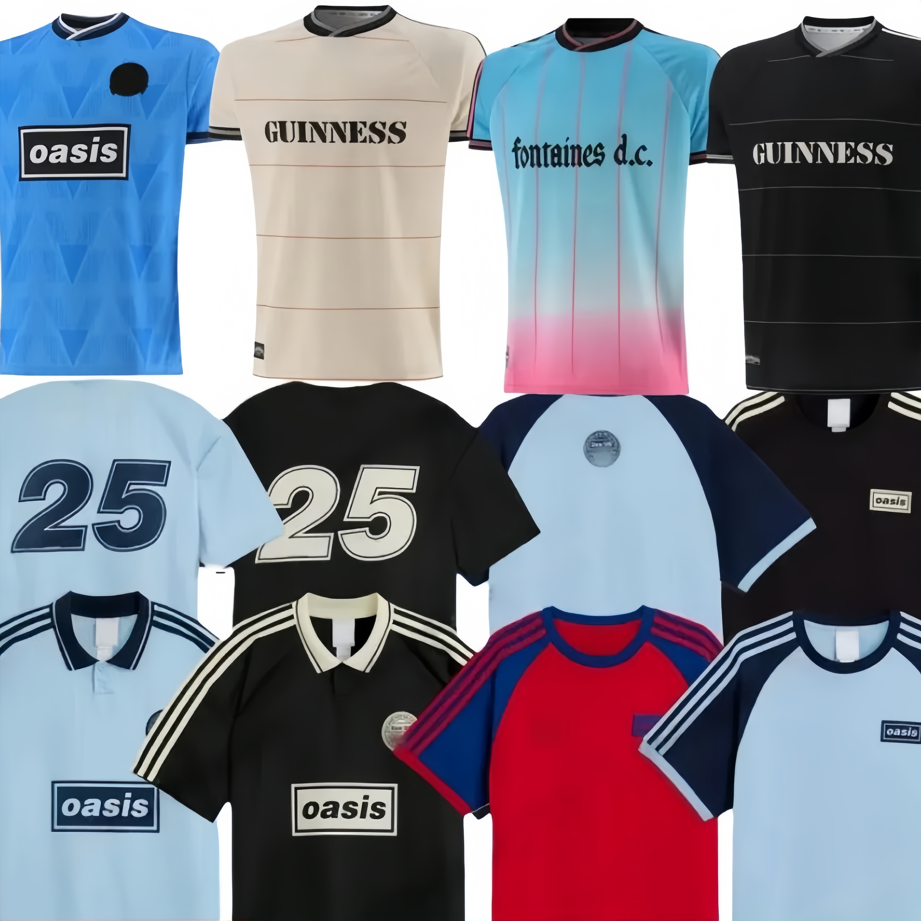 2025 Oasis Tour Jacquard Football Jersey Shirts Kit 25 26 Fontaines Dc Home Away Third Bohemians BLACK GUINNESS Soccer Jerseys 135th Anniversary Oasiss Live 787899